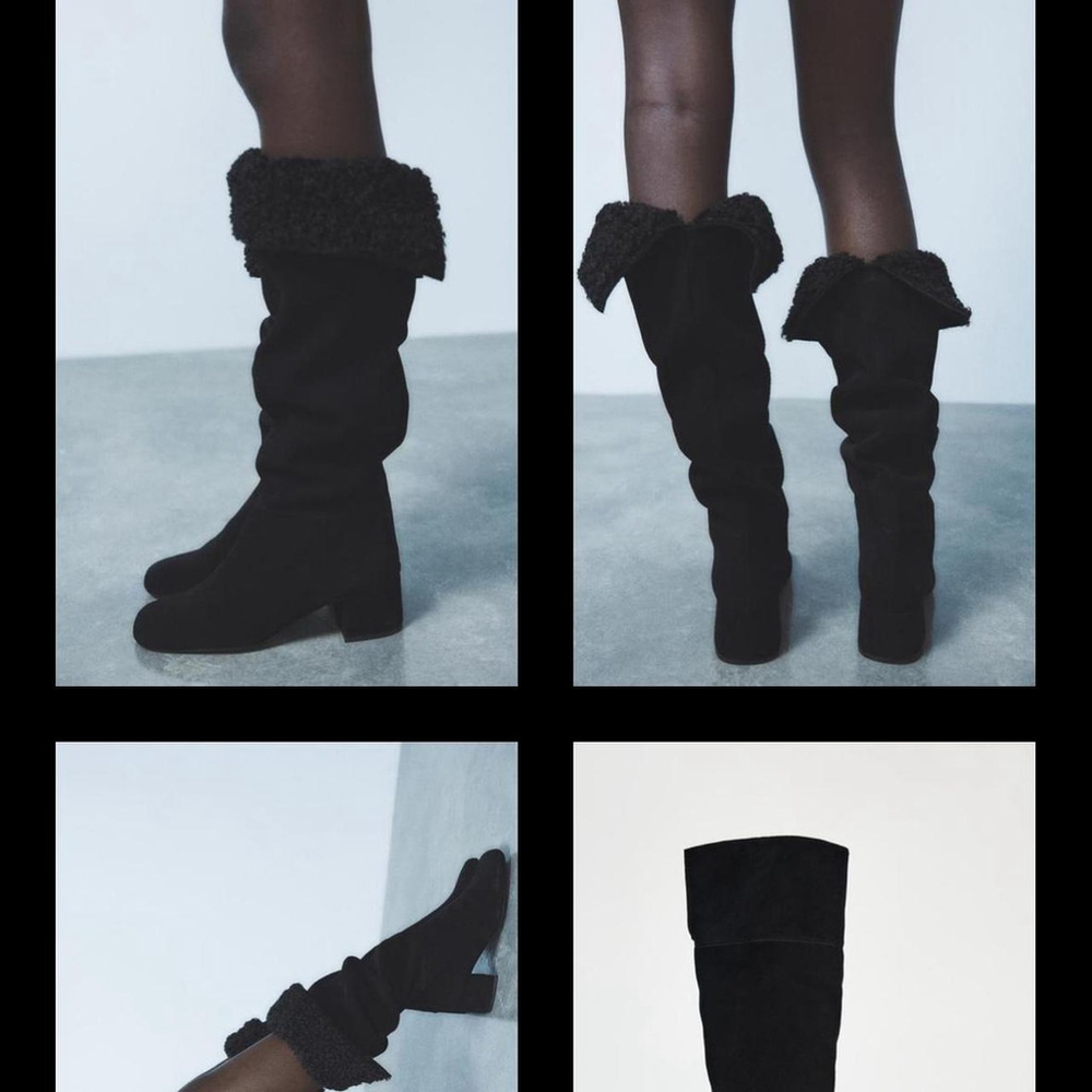 ZARA HEELED SUEDE KNEE HIGH BOOTS. Brand new with tag. - Picture 4 of 8